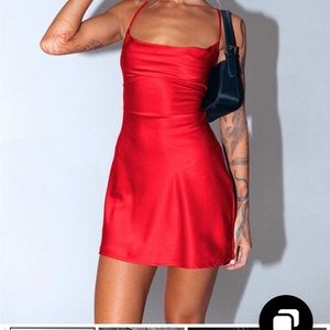 princess polly red celena mini dress